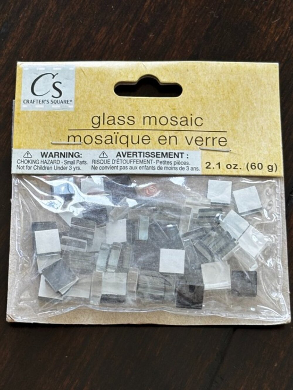 Crafter’s Square Clear Glass Mosaic Tiles 2.1 oz New